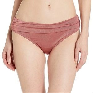 Kenneth Cole Rose Shimmer Day Glow Ruched Hipster Bikini sz XL